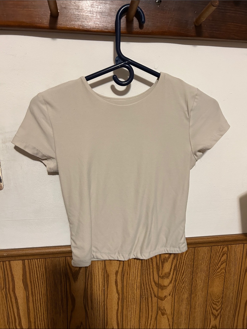 Pink Rose Cream Short Sleeve Crop Top